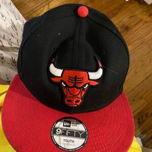 New Era Kids Black and Red Bulls Cap